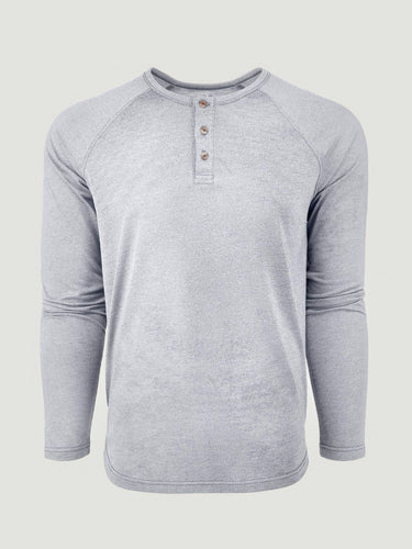 Vintage White Slim Fit Long Sleeve Henley FINAL SALE