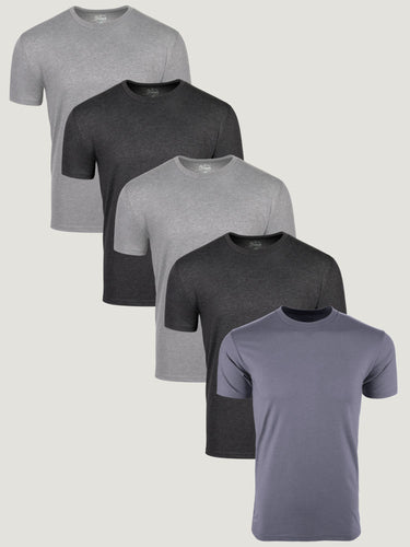 All Grey Tee Shirt 5-Pack Ghost Mannequin | Fresh Clean Threads