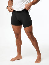 Joe V is 6', 180lbs, 32" waist, wearing size M # Black Boxer Briefs | Mixed 7-Pack | Fresh Clean Threads