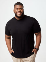 Steven is 6', 275lbs and wears a size 3xl # Black Crew Neck Shirts | Most comfortable t-shirts for everyday wear