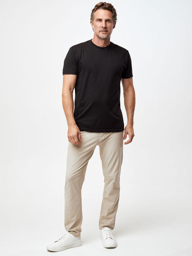 Ariel is 6'1, 175lbs and wears a size M # Black Crew Neck or V-Neck 3-Pack | Fresh Clean Threads