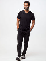 Crafted with our StratuSoft Fabric for softness # Shop V-Neck Tees in Black at Fresh Clean Threads