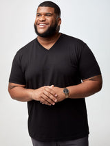 Steven is 6', 275lbs and wears a size 3xl # Best Sellers V-Neck Tees 6-Pack with Black | Fresh Clean Threads