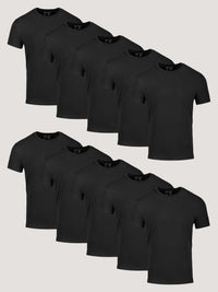 All Black Crew 10-Pack of Mens Tees | Fresh Clean Threads