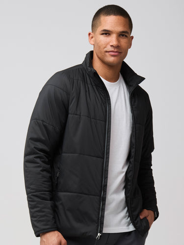 Lightweight and tough for chilly days # Men's Black Insulated Puffer Jacket | Exclusively at Fresh Clean Threads
