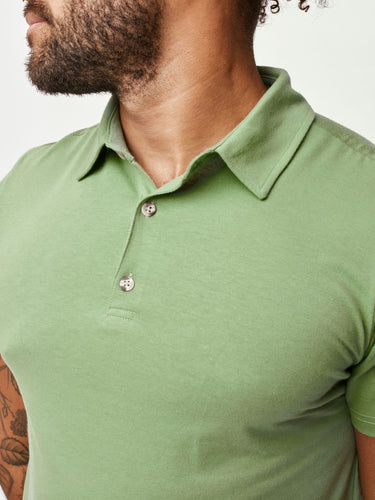 color doesn't fade + collars don't twist # Cactus Green Men's Torrey Polo Shirt | Fresh Clean Threads