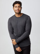 Matheus is 6', 210LBS and wears a size XL # Long Sleeve Tees at Fresh Clean Threads