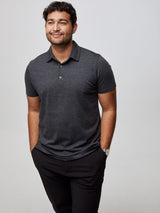 Matheus is 6', 210LBS and wears a size XL # Charcoal Polo | Fresh Clean Threads