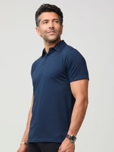 crafted with stratusoft fabric # Men's Polo Shirt | Dark Navy Blue | Fresh Clean Threads