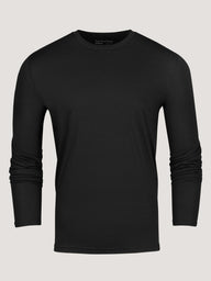 Men's Long Sleeve Crew Neck in Black from Fresh Clean Threads