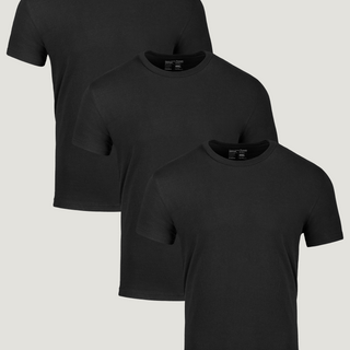 All Black Subscription 3-Pack | Crew or V-Neck | Fresh Clean Threads