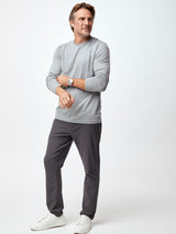 Ariel is 6'1, 175lbs and wears a size M # Long Sleeve Crew Tees | Grey | Fresh Clean Threads
