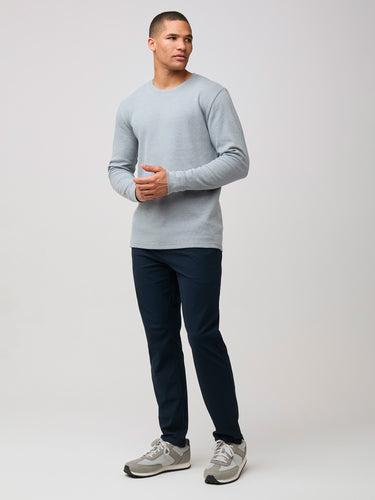 Mikah is 6'1" and wears a size medium # Heather Grey Thermal Long Sleeve Crew | New Color | Fresh Clean Threads
