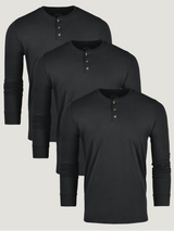 All Black Long Sleeve Henley Shirts | Modern Shirts, Flattering Fit