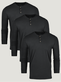 All Black Long Sleeve Henley Shirts | Modern Shirts, Flattering Fit