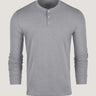 Heather Grey Long Sleeve Henley Shirts for Men | Fresh Clean Threads
