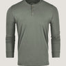 Mercury Green Long Sleeve Henley Ghost Mannequin | Fresh Clean Threads