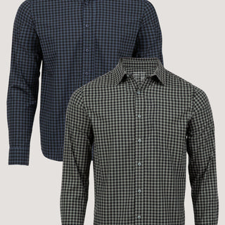 Gingham Long Sleeve Button Up 2-Pack | Fresh Clean Threads