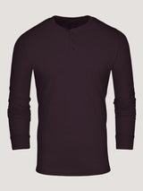 mulberry henley shirt long sleeves 3-button 