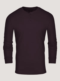 mulberry henley shirt long sleeves 3-button 