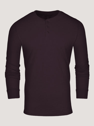 mulberry henley shirt long sleeves 3-button 