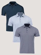 New Striped Performance Polo Pack | Fresh Clean Threads