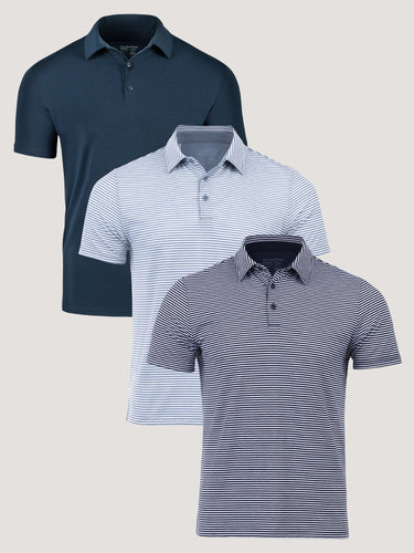 New Striped Performance Polo Pack | Fresh Clean Threads