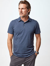 Ariel is 6'1, 175lbs and wears a size M # Navy Men's Polo Shirts | Available in Sizes: S-4XL