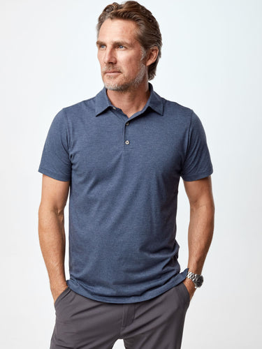 Ariel is 6'1, 175lbs and wears a size M # Navy Polos | Fresh Clean Threads