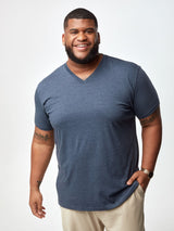 Steven is 6', 275lbs and wears a size 3xl # Best Sellers V-Neck Tees 6-Pack with Navy | Fresh Clean Threads
