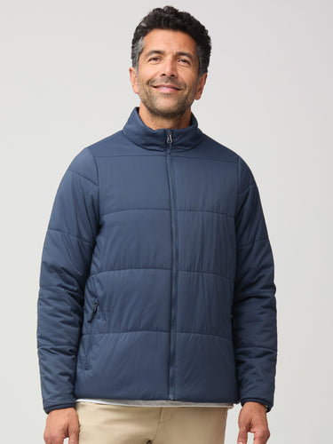 Zadran is 6'0" and wears a size medium # Lightweight Puffer Jacket: Packable and Built for Layering | Puffer Jackets exclusively at FCT
