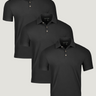 All Black Torrey All Black Polo 3-Pack: Available in Regular + Tall | Fresh Clean Threads