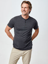 Ariel is 6'1, 175lbs and wears a size M # Charcoal Short Sleeve Henley | VIP Pack | Fresh Clean Threads