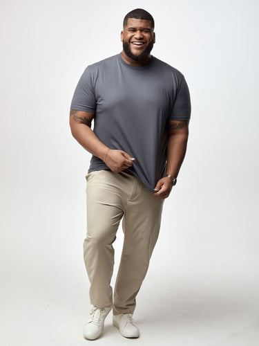 Steven is 6', 275lbs and wears a size 3xl # Slate Crew Neck Tee | Shop Fresh Clean Threads