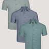 Short Sleeve Stretch Button Up 3-Pack Cool Tones | Button Ups for Men