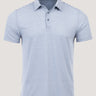 Striped Performance Polo | Wedgewood and White | Fresh Clean Threads