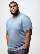 Steven is 6', 275lbs and wears a size 3xl # Cool Colors Crew Neck 5-Pack | Fresh Clean Threads