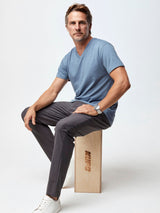 Ariel is 6'1, 175lbs and wears a size M # Wedgewood V-Neck | Best Sellers | Fresh Clean Threads