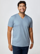 Matheus is 6', 210LBS and wears a size XL # V-Neck 5-Pack of Tees | Fresh Clean Threads