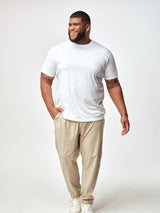 Steven is 6', 275lbs and wears a size 3xl # White Crew Neck T-Shirts | #1 Best Selling tees for men