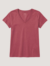 Women's Tees that skims without clinging | Coral V-Neck Tees