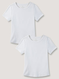 Ribbed Crew Tee 2-Pack in White