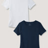 Ribbed Crew 2-Pack White & Dark Navy