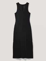 women's ribbed maxi dress in black - smooth fitted silhouette, soft fabric