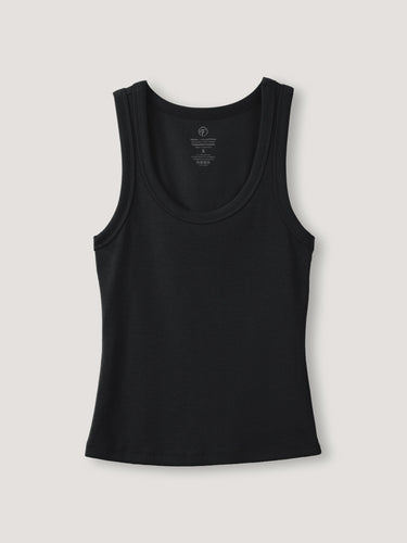 women's black tank top with 100 day guarantee