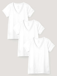 Women's All White V-Neck 3-Pack