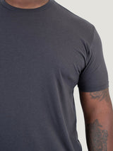 Vintage Black Crew Neck Tee | Material closeup | Fresh Clean Threads