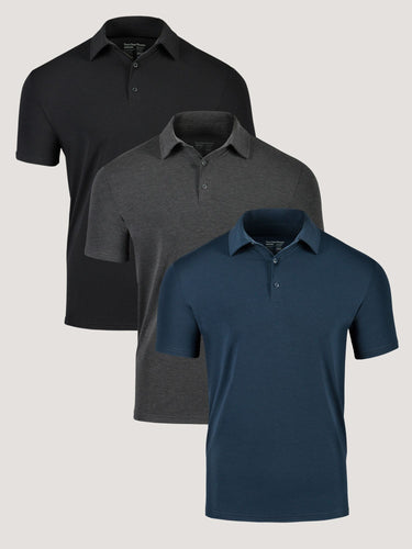 Foundation Men's Performance Polo 3-pack Shirts| Fresh Clean Threads