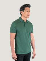 Phil is 6'1, 185lbs and wears a size M # Pine Green Torrey Polo Studio Size Medium | Fresh Clean Threads