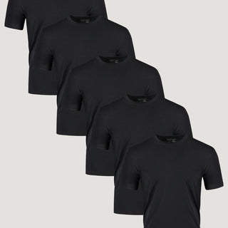 All Black Performance Crew 5-pack Ghost Mannequin | Fresh Clean Threads